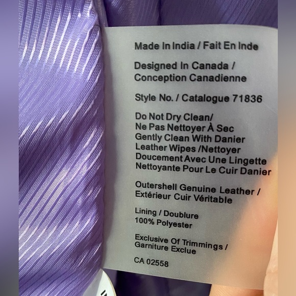 Danier Purple Leather Jacket - Picture 5 of 7